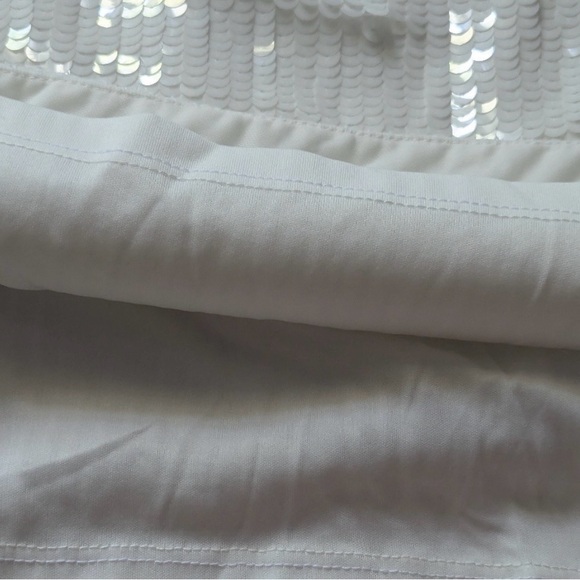 Show Me Your MuMu White Sequin Dress with Feather Cuffs - Picture 8 of 8